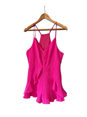 Women's DO+BE Pink Ruffled Romper L